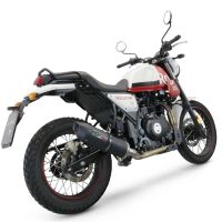 Exhaust compatible with Royal Enfield Scram 411 2022-2024, Furore Nero, Slip-on exhaust legal for UK and non-EU markets including link pipe and removable db killer 