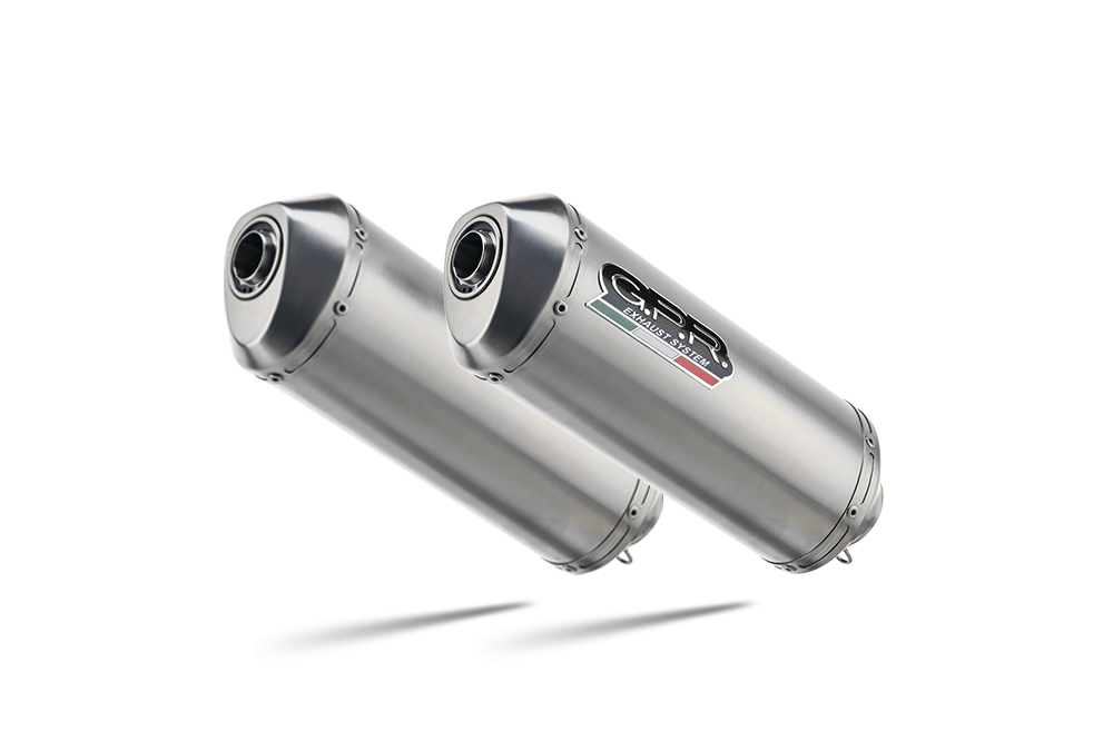 Exhaust compatible with Aprilia Tuono R 1000 Factory 2006-2010, Satinox, Dual Homologated legal slip-on exhaust including removable db killers and link pipes 