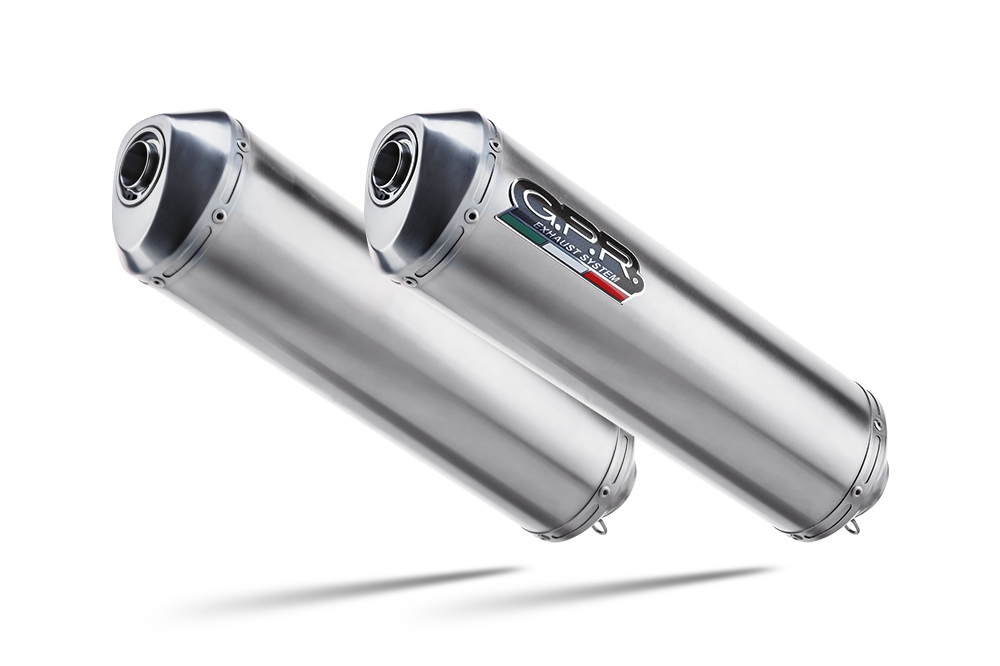 Exhaust compatible with Royal Enfield Interceptor 650 2021-2025, Satinox, Dual slip-on exhaust legal for UK and non-EU countries including removable db killers and link pipes 