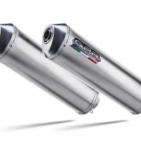 Exhaust compatible with Cagiva Raptor 1000 2000-2003, Satinox , Dual Homologated legal slip-on exhaust including removable db killers and link pipes 