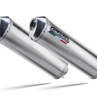 Exhaust compatible with Royal Enfield Continental 650 2019-2020, Satinox, Dual slip-on exhaust legal for UK and non-EU countries including removable db killers and link pipes 