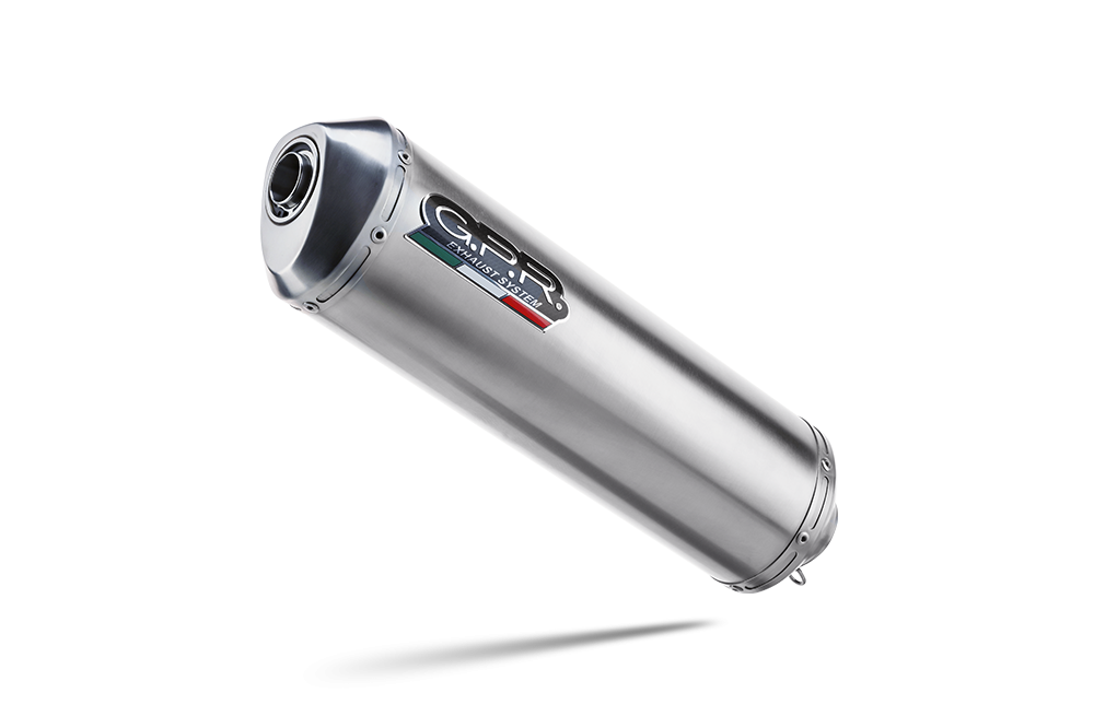 Exhaust compatible with Kawasaki ER 5 1996-2006, Satinox, Homologated legal slip-on exhaust including removable db killer and link pipe 