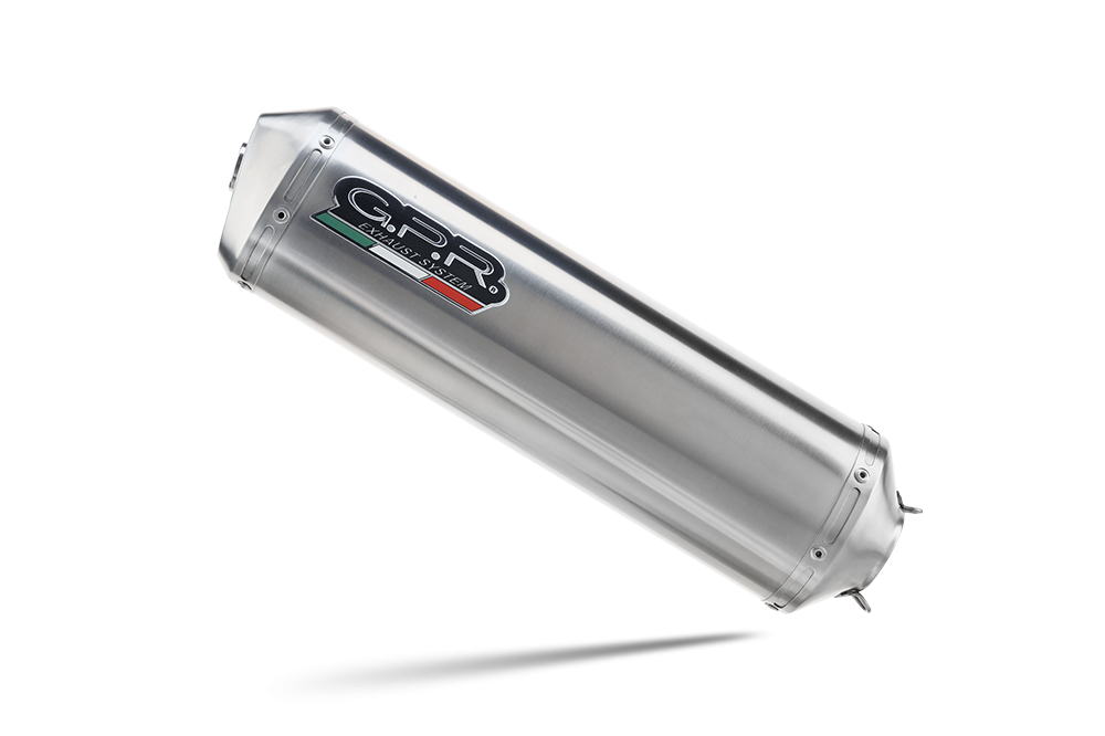 Exhaust compatible with Kawasaki ER 5 1996-2006, Satinox, Homologated legal slip-on exhaust including removable db killer and link pipe 