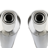 Exhaust compatible with Aprilia Tuono R 1000 Factory 2006-2010, Satinox, Dual Homologated legal slip-on exhaust including removable db killers and link pipes 