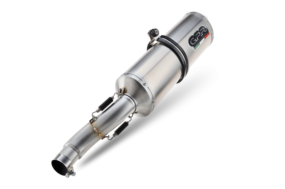 Exhaust compatible with Aprilia Tuono R 1000 Factory 2006-2010, Satinox, Dual Homologated legal slip-on exhaust including removable db killers and link pipes 