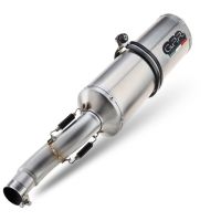 Exhaust compatible with Bmw R 1200 St -Rt 2003-2008, Satinox , Homologated legal slip-on exhaust including removable db killer and link pipe 