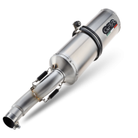 Exhaust compatible with Aprilia Tuono R 1000 Factory 2006-2010, Satinox, Dual Homologated legal slip-on exhaust including removable db killers and link pipes 