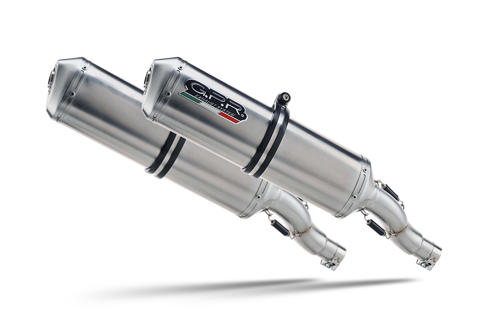 Exhaust compatible with Ducati Monster 620 2003-2006, Satinox, Dual Homologated legal slip-on exhaust including removable db killers and link pipes 