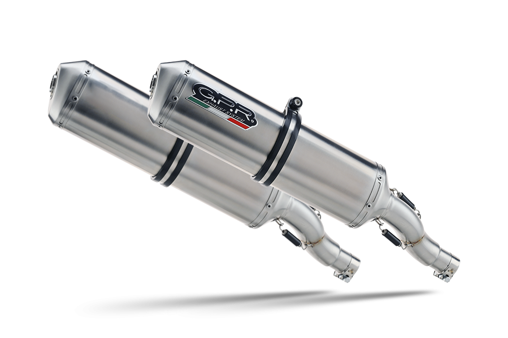 Exhaust compatible with Aprilia Tuono R 1000 Factory 2006-2010, Satinox, Dual Homologated legal slip-on exhaust including removable db killers and link pipes 