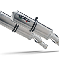 Exhaust compatible with Aprilia Tuono R 1000 Factory 2006-2010, Satinox, Dual Homologated legal slip-on exhaust including removable db killers and link pipes 