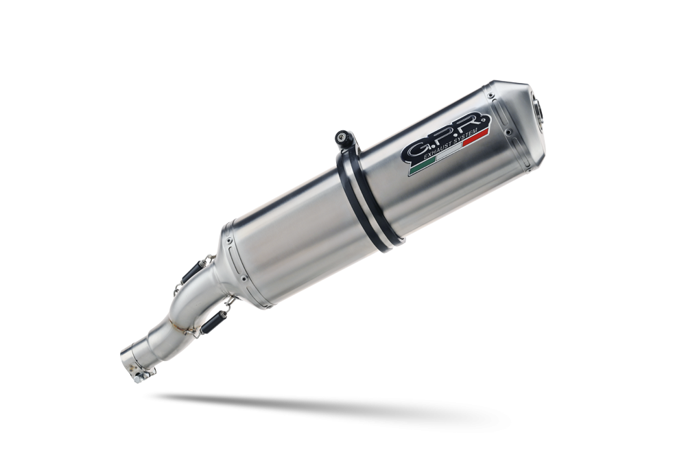 Exhaust compatible with Aprilia Mana 850 Gt 2007-2016, Satinox, Homologated legal mid-full system exhaust including removable db killer 