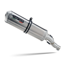 Exhaust compatible with Kawasaki Versys 650 2006-2014, Satinox , Homologated legal slip-on exhaust including removable db killer and link pipe 