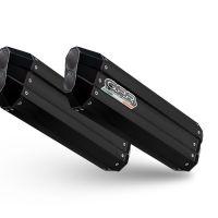 Exhaust compatible with Bmw K 1600 Gtl 2017-2021, Hyper Sonic Black Titanium, Homologated legal slip-on exhaust including removable db killer and link pipe 