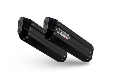 Exhaust compatible with Bmw K 1600 Gt 2017-2021, Hyper Sonic Black Titanium, Homologated legal slip-on exhaust including removable db killer and link pipe 