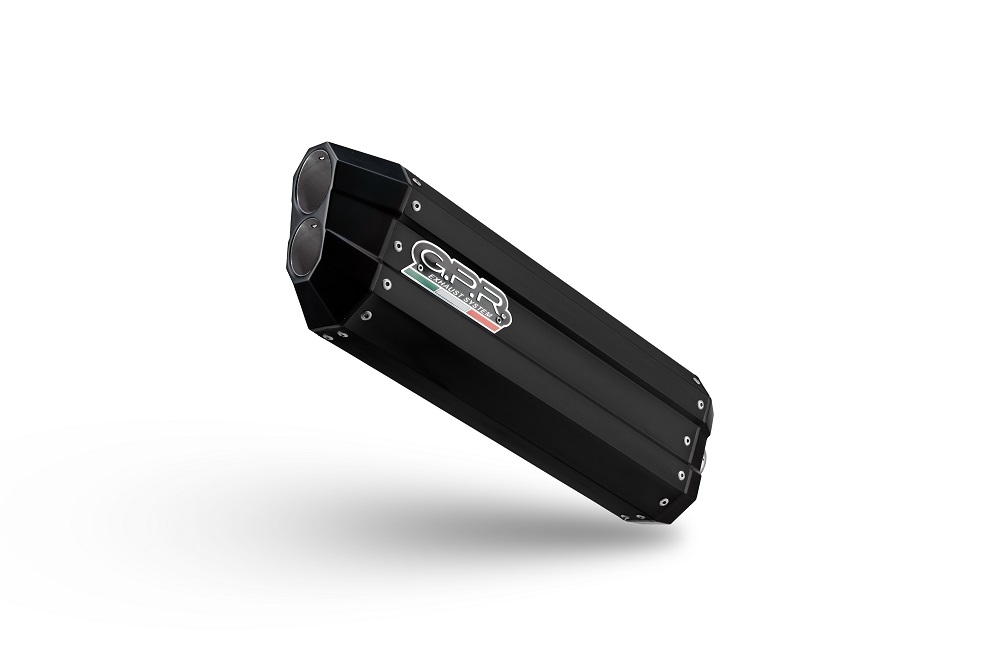 Exhaust compatible with Bmw F 750 Gs 2018-2020, Hyper Sonic Black Titanium, Homologated legal slip-on exhaust including removable db killer and link pipe 