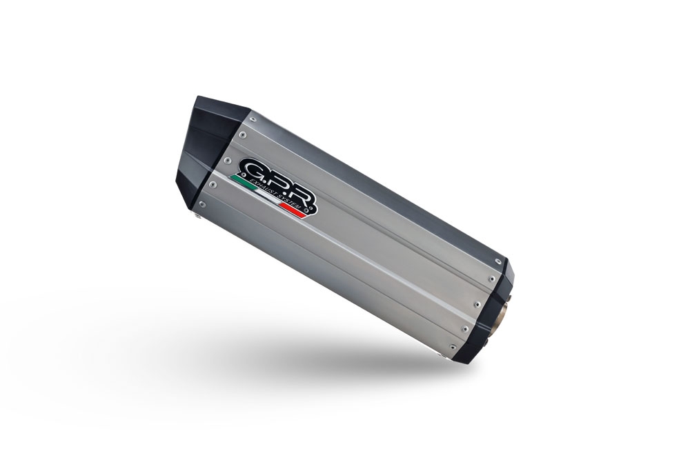 Exhaust compatible with Bmw F 800 GS Adventure 2016-2018, Hyper Sonic Titanium, Homologated legal slip-on exhaust including removable db killer and link pipe 