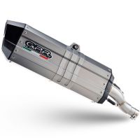 Exhaust compatible with Bmw R 1200 Gs -Adventure 2017-2018, Hyper Sonic Titanium, Homologated legal slip-on exhaust including removable db killer and link pipe 