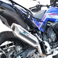 Exhaust compatible with Suzuki V-STROM DL 800 DE - SE 2023-2025, Furore-X Acciaio Inox, Homologated legal slip-on exhaust including removable db killer and link pipe 