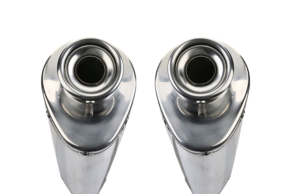 Exhaust compatible with Moto Guzzi Breva 750 2003-2009, Trioval, Dual Homologated legal slip-on exhaust including removable db killers and link pipes 