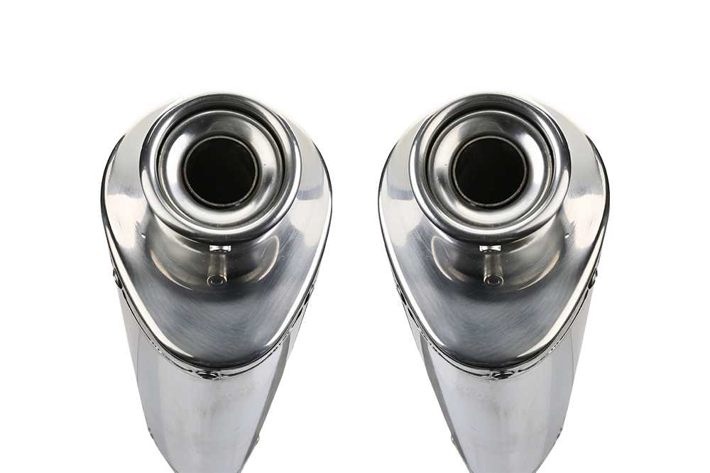 Exhaust compatible with Honda Cbr1100XX Superblackbird - X Eleven 1997-2006, Trioval, Dual Homologated legal slip-on exhaust including removable db killers and link pipes 