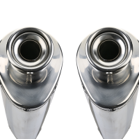 Exhaust compatible with Honda Cbr1100XX Superblackbird - X Eleven 1997-2006, Trioval, Dual Homologated legal slip-on exhaust including removable db killers and link pipes 