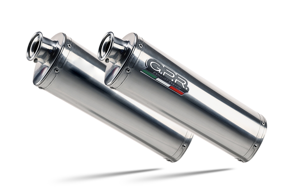 Exhaust compatible with Moto Guzzi Breva 750 2003-2009, Trioval, Dual Homologated legal slip-on exhaust including removable db killers and link pipes 