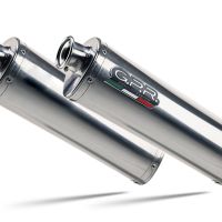Exhaust compatible with Cagiva Gran Canyon 1998-2000, Trioval, Dual Homologated legal slip-on exhaust including removable db killers and link pipes 