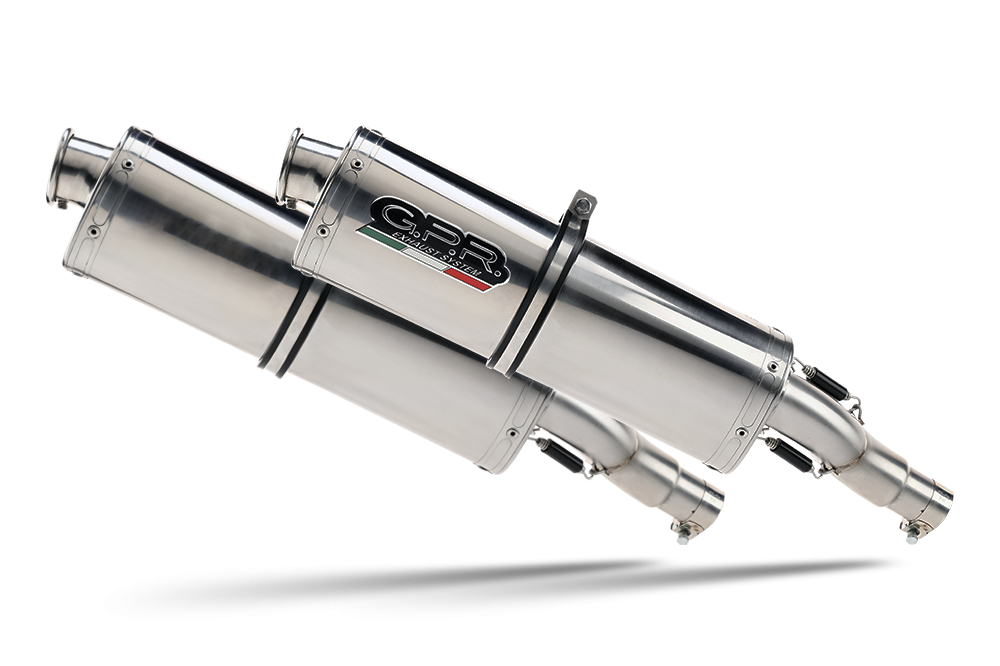 Exhaust compatible with Honda Cbr1100XX Superblackbird - X Eleven 1997-2006, Trioval, Dual Homologated legal slip-on exhaust including removable db killers and link pipes 