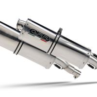 Exhaust compatible with Moto Guzzi Breva 750 2003-2009, Trioval, Dual Homologated legal slip-on exhaust including removable db killers and link pipes 