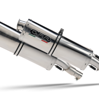 Exhaust compatible with Honda Cbr1100XX Superblackbird - X Eleven 1997-2006, Trioval, Dual Homologated legal slip-on exhaust including removable db killers and link pipes 