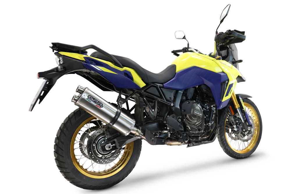 Exhaust compatible with Suzuki V-STROM DL 800 DE - SE 2023-2025, Dual Inox, Homologated legal slip-on exhaust including removable db killer and link pipe 