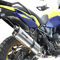 Exhaust compatible with Suzuki V-STROM DL 800 DE - SE 2023-2025, Dual Inox, Homologated legal slip-on exhaust including removable db killer and link pipe 