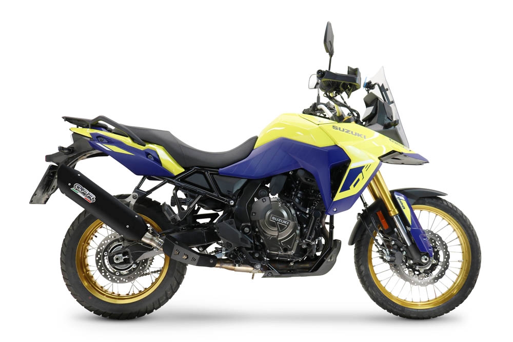 Exhaust compatible with Suzuki V-STROM DL 800 DE - SE 2023-2025, Furore-X Titanio Nero, Homologated legal slip-on exhaust including removable db killer and link pipe 