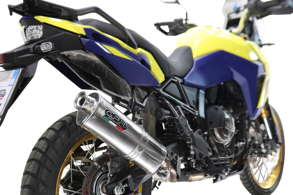 Exhaust compatible with Suzuki V-STROM DL 800 DE - SE 2023-2025, Trioval, Homologated legal slip-on exhaust including removable db killer and link pipe 