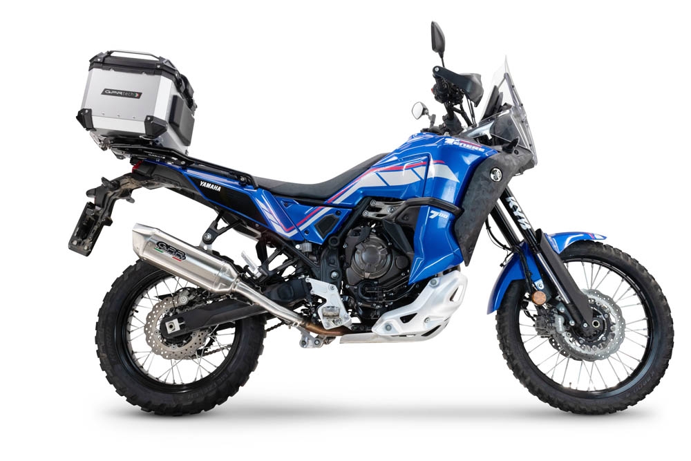 Exhaust compatible with Yamaha Tenere 700 2025-2026, Furore-X Acciaio Inox, Homologated legal slip-on exhaust including removable db killer and link pipe 