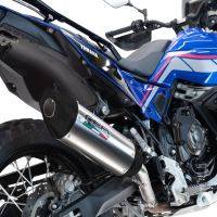 Exhaust compatible with Triumph Tiger 900 GT / Pro / Rally Pro 2024-2025, Furore-X Titanio, Homologated legal slip-on exhaust including removable db killer and link pipe 
