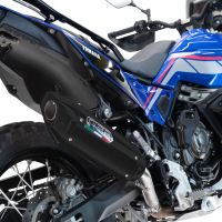 Exhaust compatible with Triumph Tiger 900 GT / Pro / Rally Pro 2024-2025, Furore-X Titanio Nero, Homologated legal slip-on exhaust including removable db killer and link pipe 