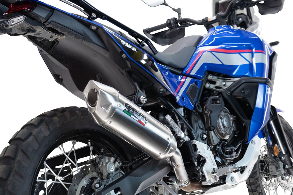 Exhaust compatible with Yamaha Tenere 700 2025-2026, Furore-X Acciaio Inox, Homologated legal slip-on exhaust including removable db killer and link pipe 