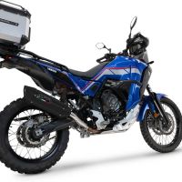 Exhaust compatible with Yamaha Tenere 700 2025-2026, Furore-X Titanio Nero, Homologated legal slip-on exhaust including removable db killer and link pipe 