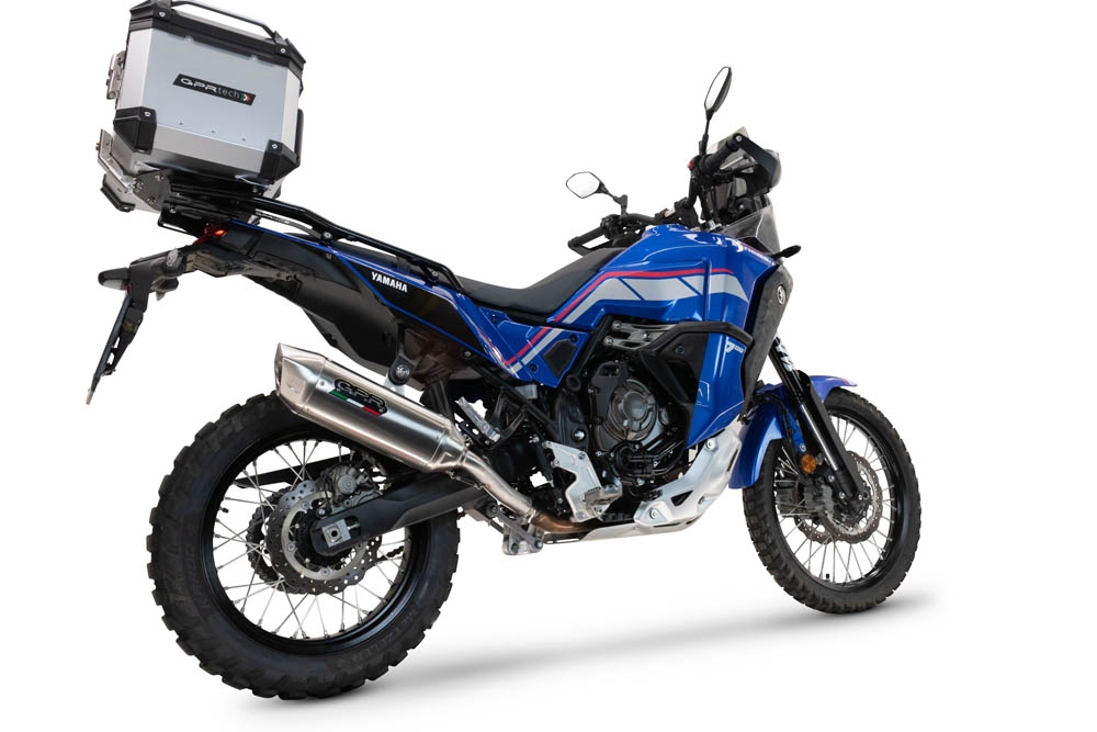 Exhaust compatible with Yamaha Tenere 700 2025-2026, Furore-X Acciaio Inox, Homologated legal slip-on exhaust including removable db killer and link pipe 