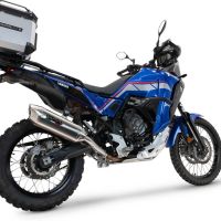 Exhaust compatible with Yamaha Tenere 700 2025-2026, Furore-X Acciaio Inox, Homologated legal slip-on exhaust including removable db killer and link pipe 