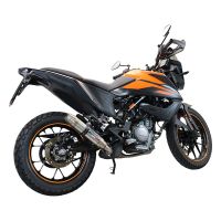 Exhaust compatible with Ktm Adventure 250 2020-2024, Deeptone Inox, Homologated legal slip-on exhaust including removable db killer and link pipe 