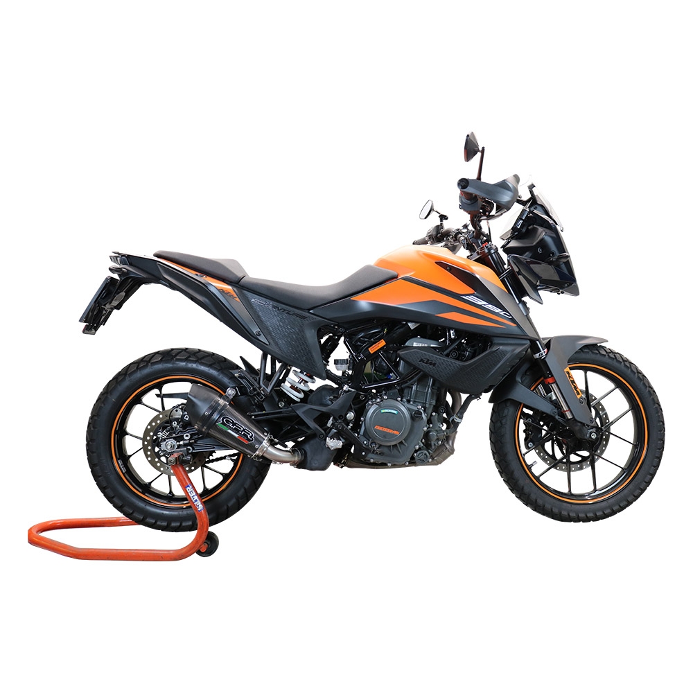 Exhaust compatible with Ktm Adventure 390 2021-2024, GP Evo4 Poppy, Homologated legal slip-on exhaust including removable db killer and link pipe 