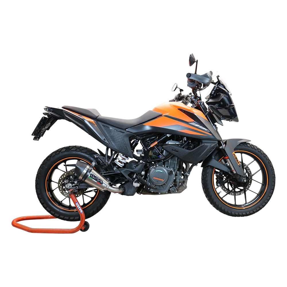 Exhaust compatible with Ktm Adventure 390 2020-2020, GP Evo4 Titanium, Homologated legal slip-on exhaust including removable db killer and link pipe 