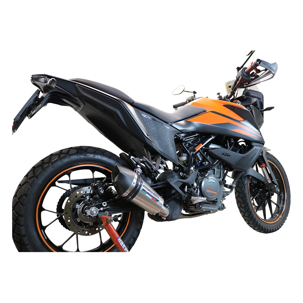 Exhaust compatible with Ktm Adventure 390 2020-2020, GP Evo4 Titanium, Homologated legal slip-on exhaust including removable db killer and link pipe 