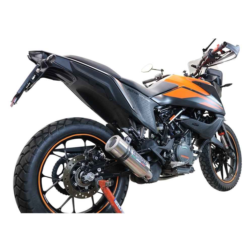 Exhaust compatible with Ktm Adventure 390 2021-2024, M3 Inox , Homologated legal slip-on exhaust including removable db killer and link pipe 