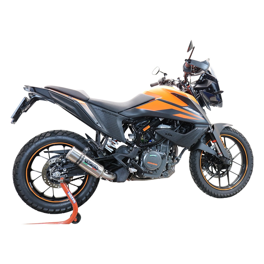 Exhaust compatible with Ktm Adventure 390 2021-2024, M3 Inox , Homologated legal slip-on exhaust including removable db killer and link pipe 