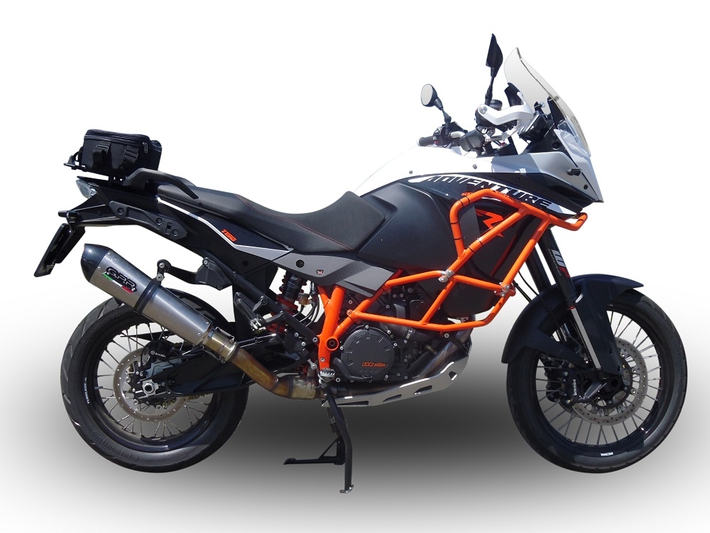 Exhaust compatible with Ktm Lc 8 Adventure 1090 2017-2020, GP Evo4 Titanium, Homologated legal slip-on exhaust including removable db killer and link pipe 