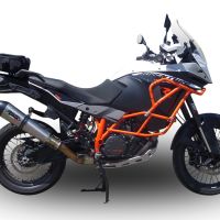 Exhaust compatible with Ktm Lc 8 Adventure 1090 2017-2020, GP Evo4 Titanium, Homologated legal slip-on exhaust including removable db killer and link pipe 
