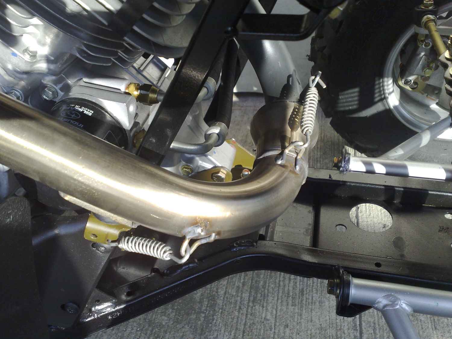 Exhaust compatible with Polaris Trail Blazer 330 2003-2008, Deeptone Atv, Homologated legal full system exhaust, including removable db killer 